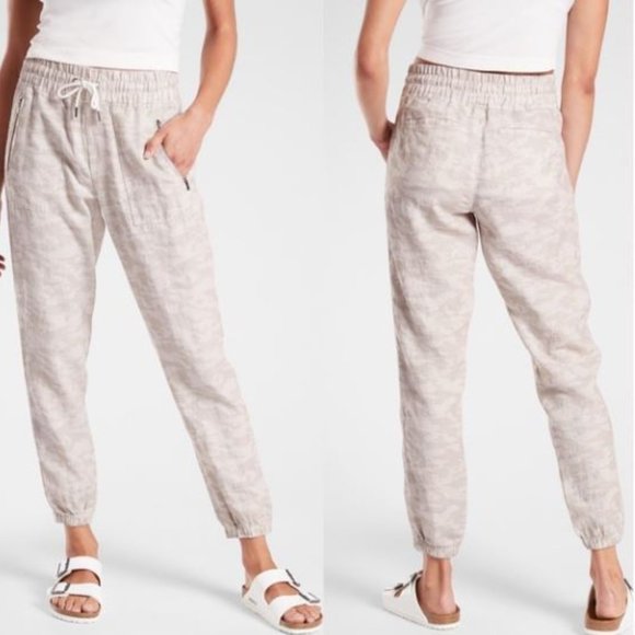Athleta | Cabo Tide Linen Jogger Neutral Camo - Picture 2 of 10